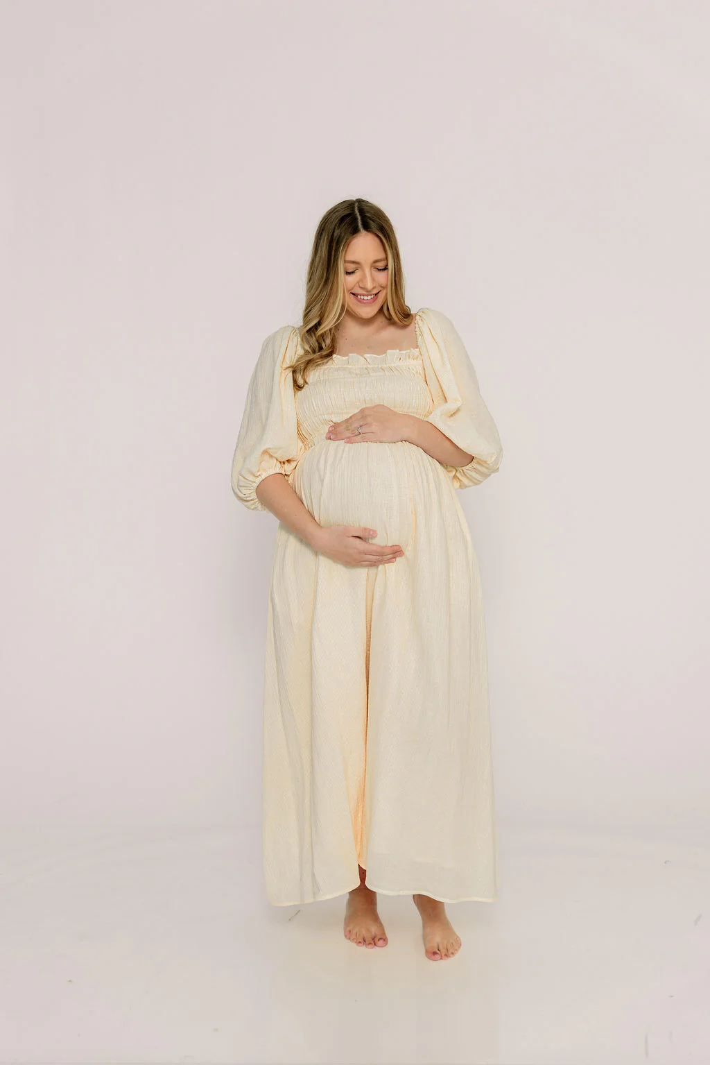 Hayes 100% Premium Cotton Maxi Dress in Faded Grid - Image 9