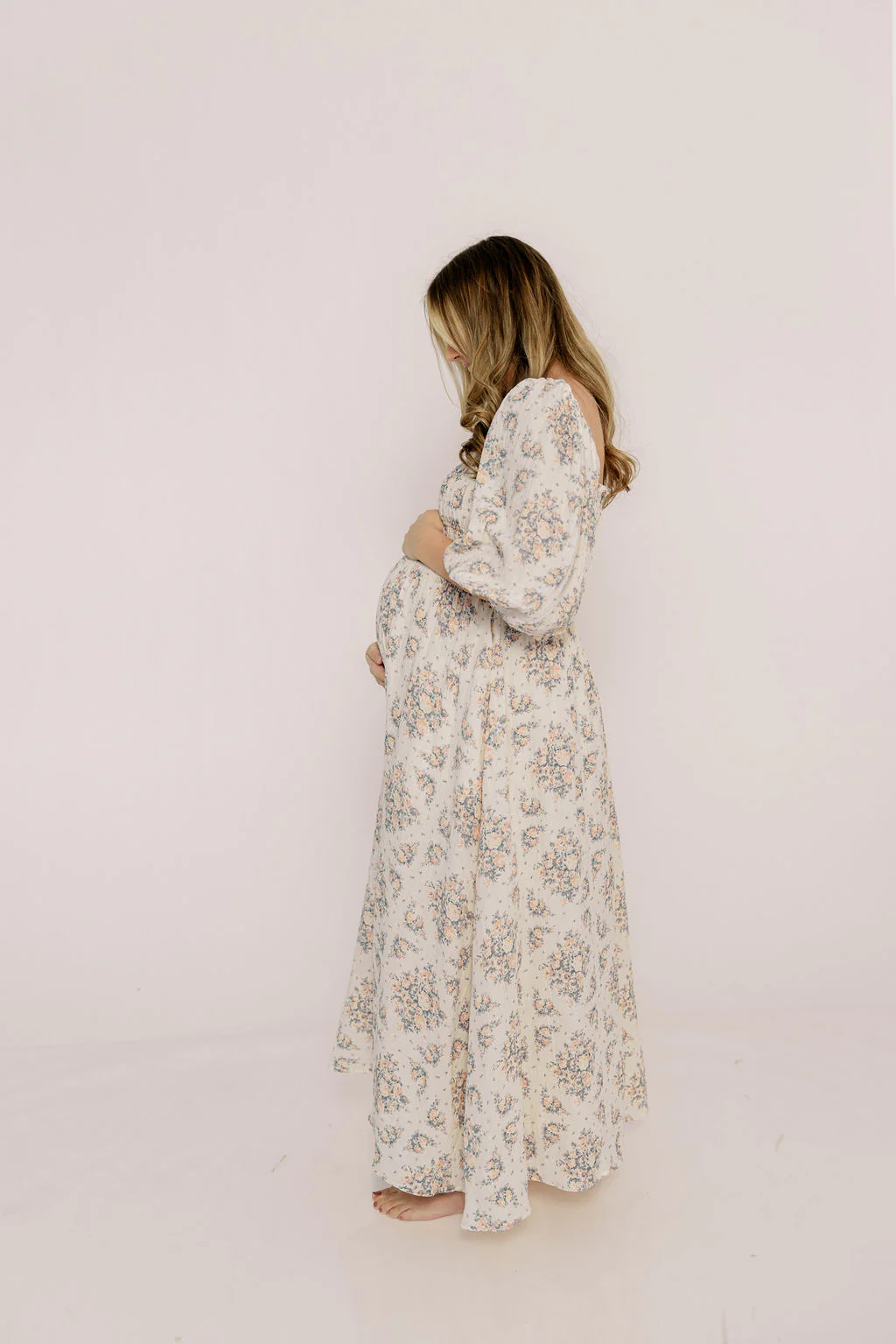 Hayes 100% Premium Cotton Maxi Dress in Peach Blue - Image 12