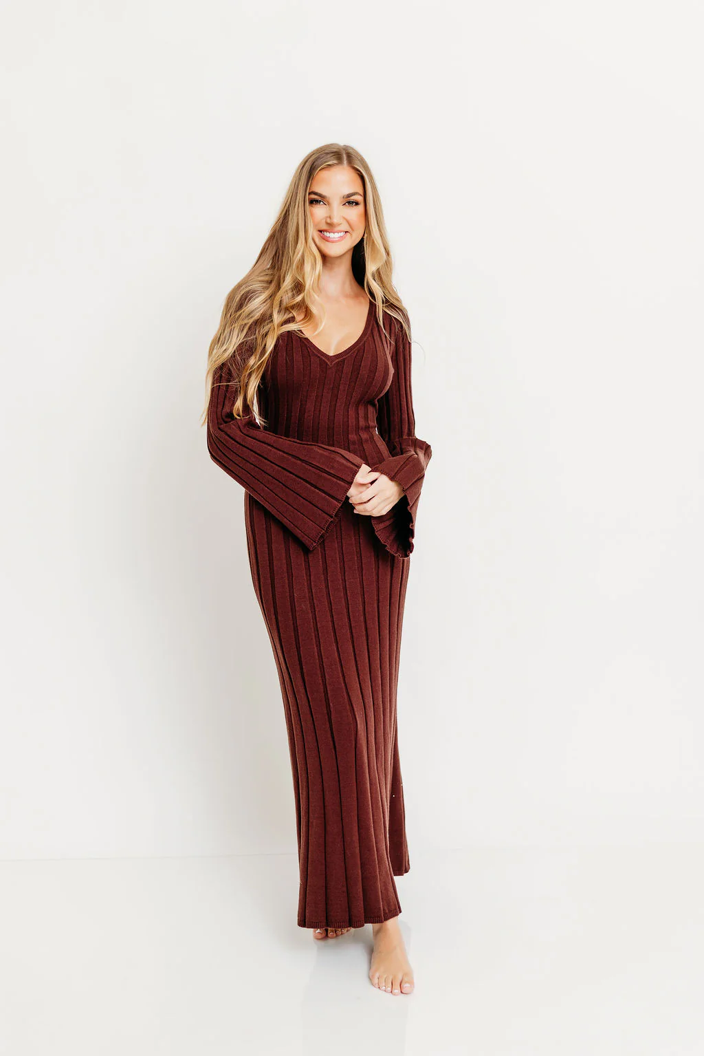 Hearth V-Neck Maxi Dress in Brown - Bump Friendly *Final Sale* - Image 10