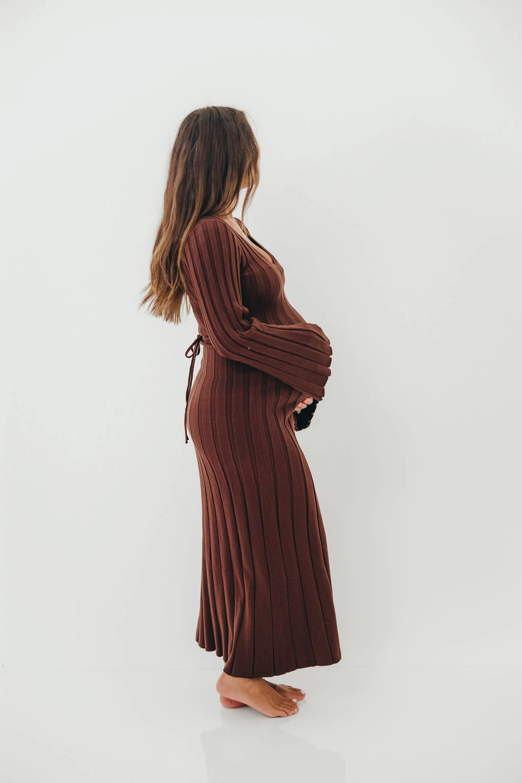 Hearth V-Neck Maxi Dress in Brown - Bump Friendly *Final Sale* - Image 12