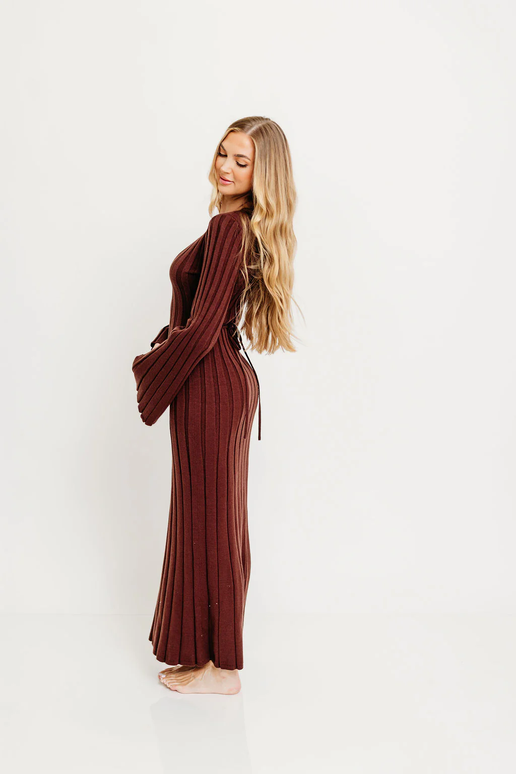 Hearth V-Neck Maxi Dress in Brown - Bump Friendly *Final Sale* - Image 6