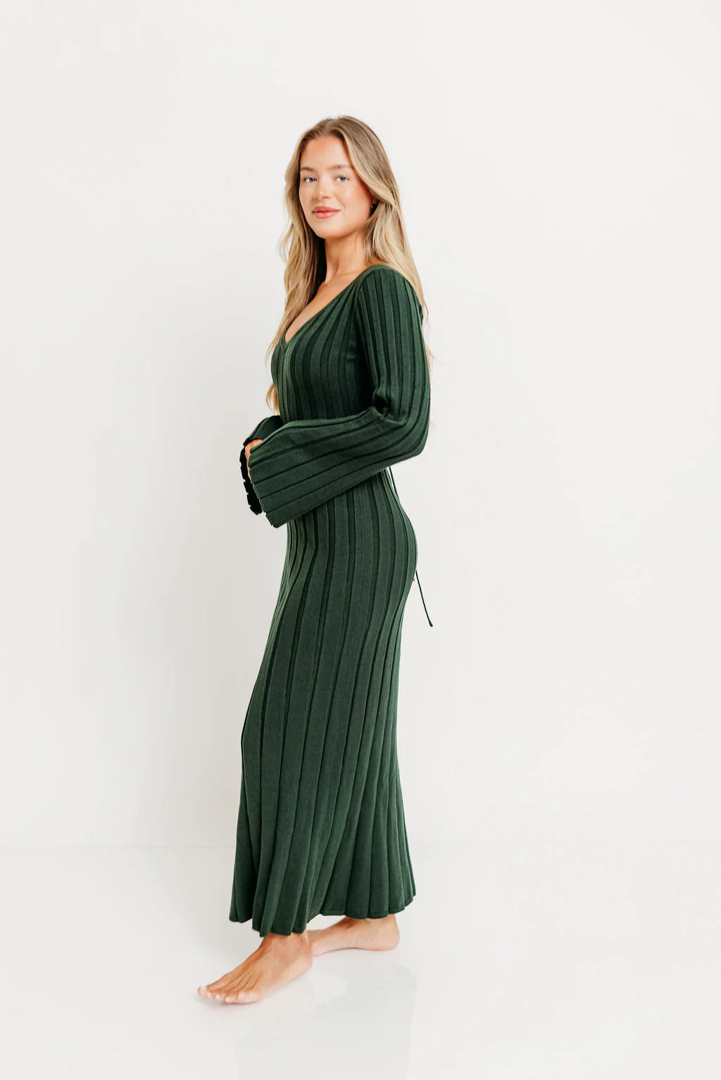 Hearth V-Neck Maxi Dress in Evergreen - Bump Friendly *Final Sale* - Image 5