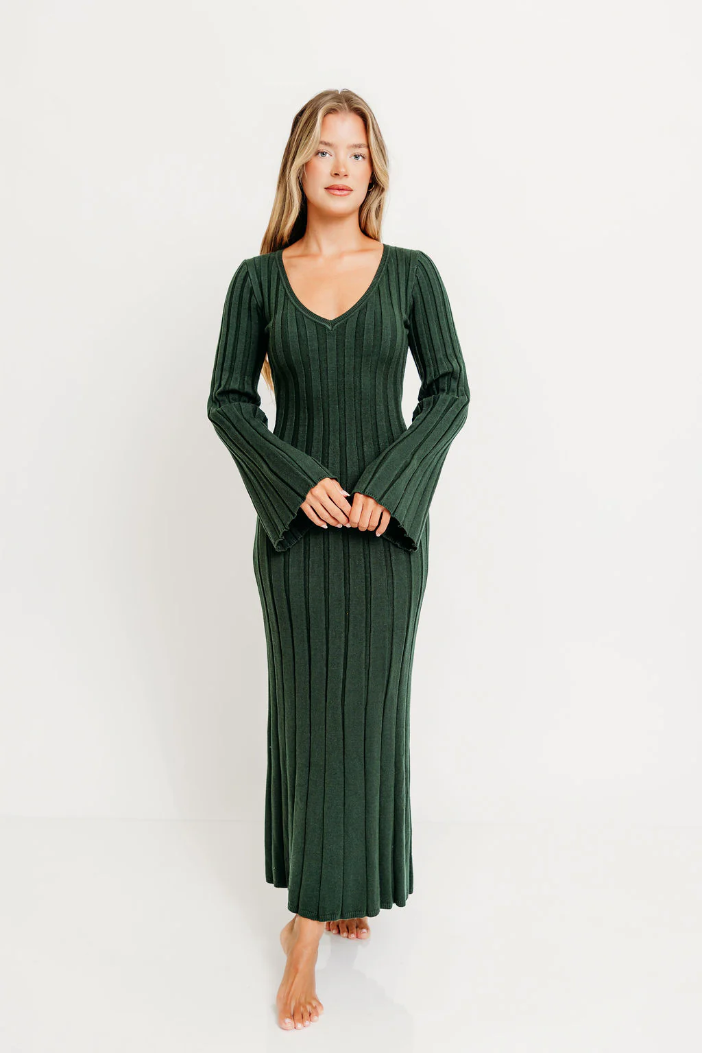 Hearth V-Neck Maxi Dress in Evergreen - Bump Friendly *Final Sale* - Image 7