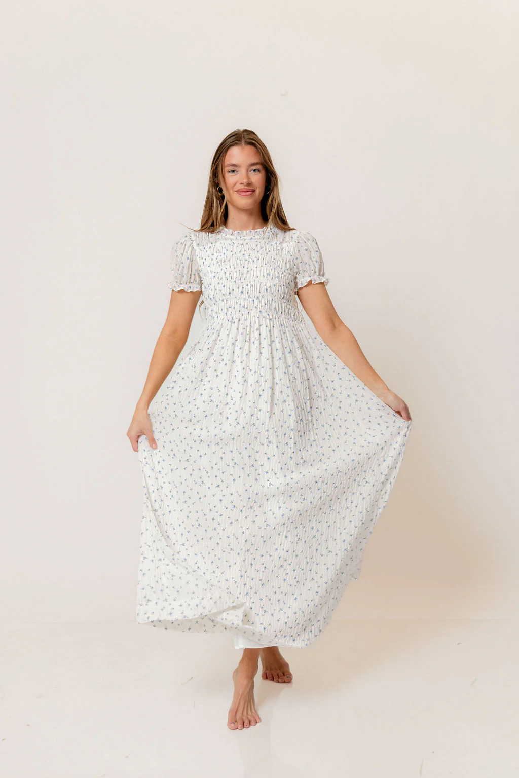 Hearthstone Maxi Dress in Off-White - Bump Friendly