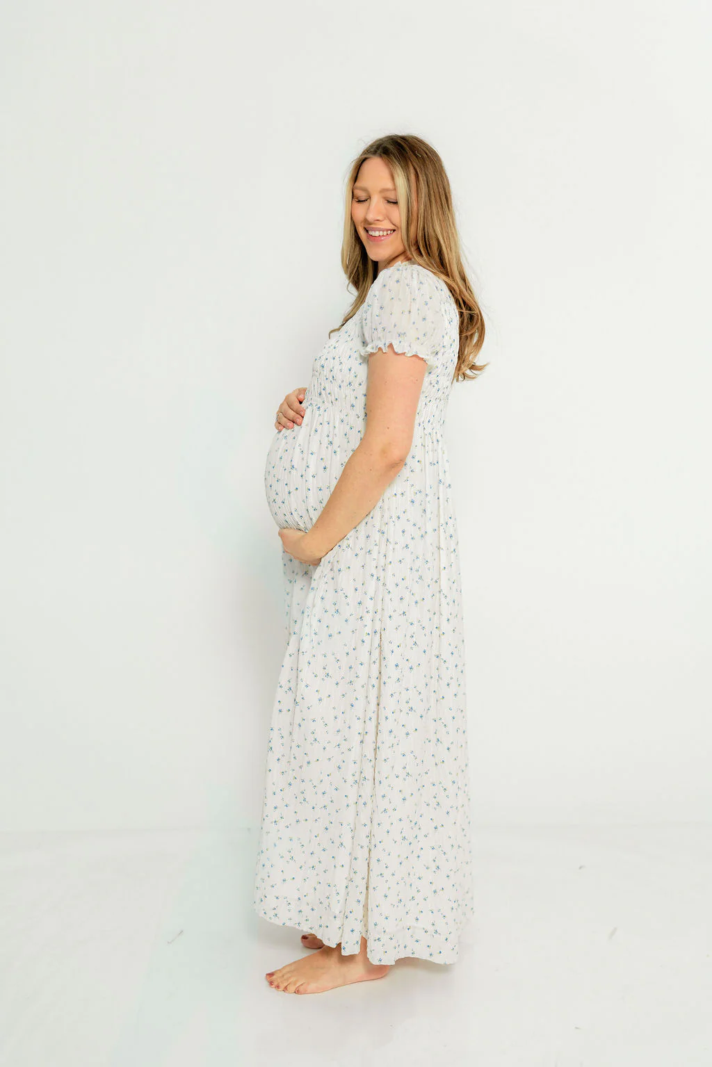 Hearthstone Maxi Dress in Off-White - Bump Friendly - Image 14