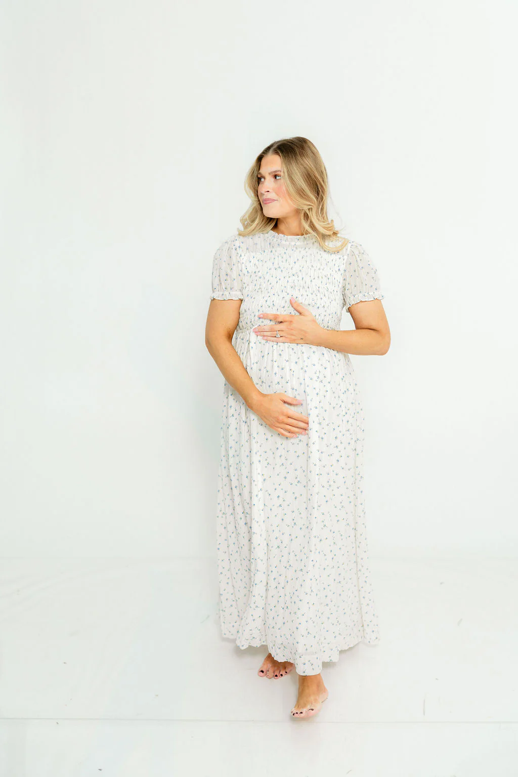 Hearthstone Maxi Dress in Off-White - Bump Friendly - Image 3