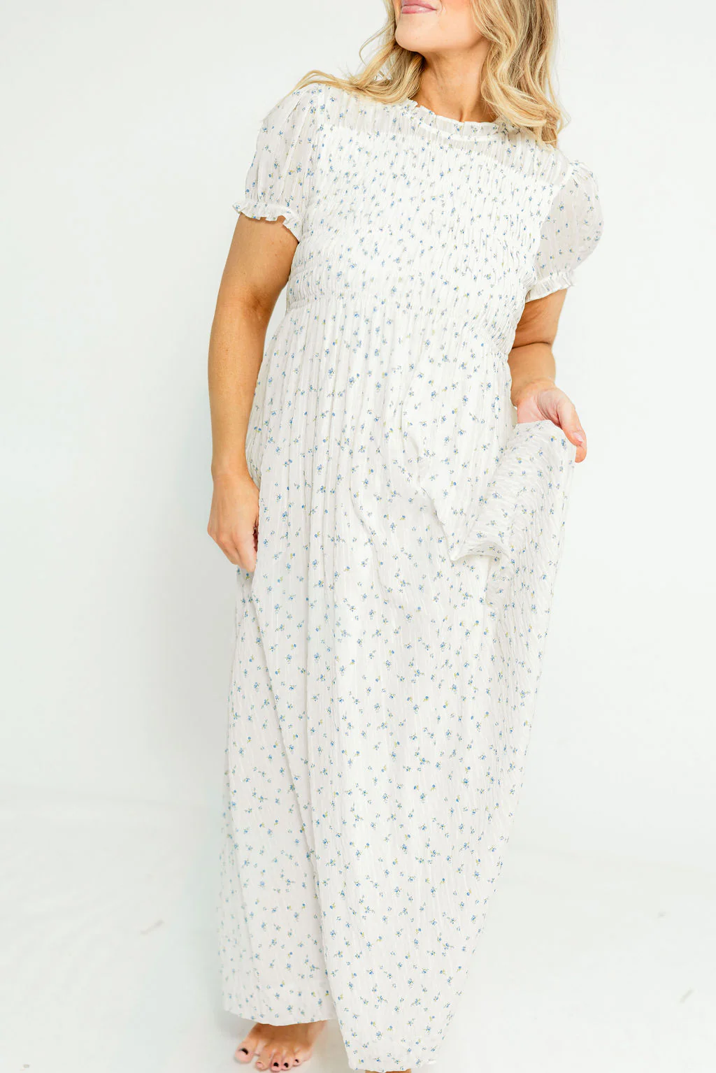 Hearthstone Maxi Dress in Off-White - Bump Friendly - Image 9