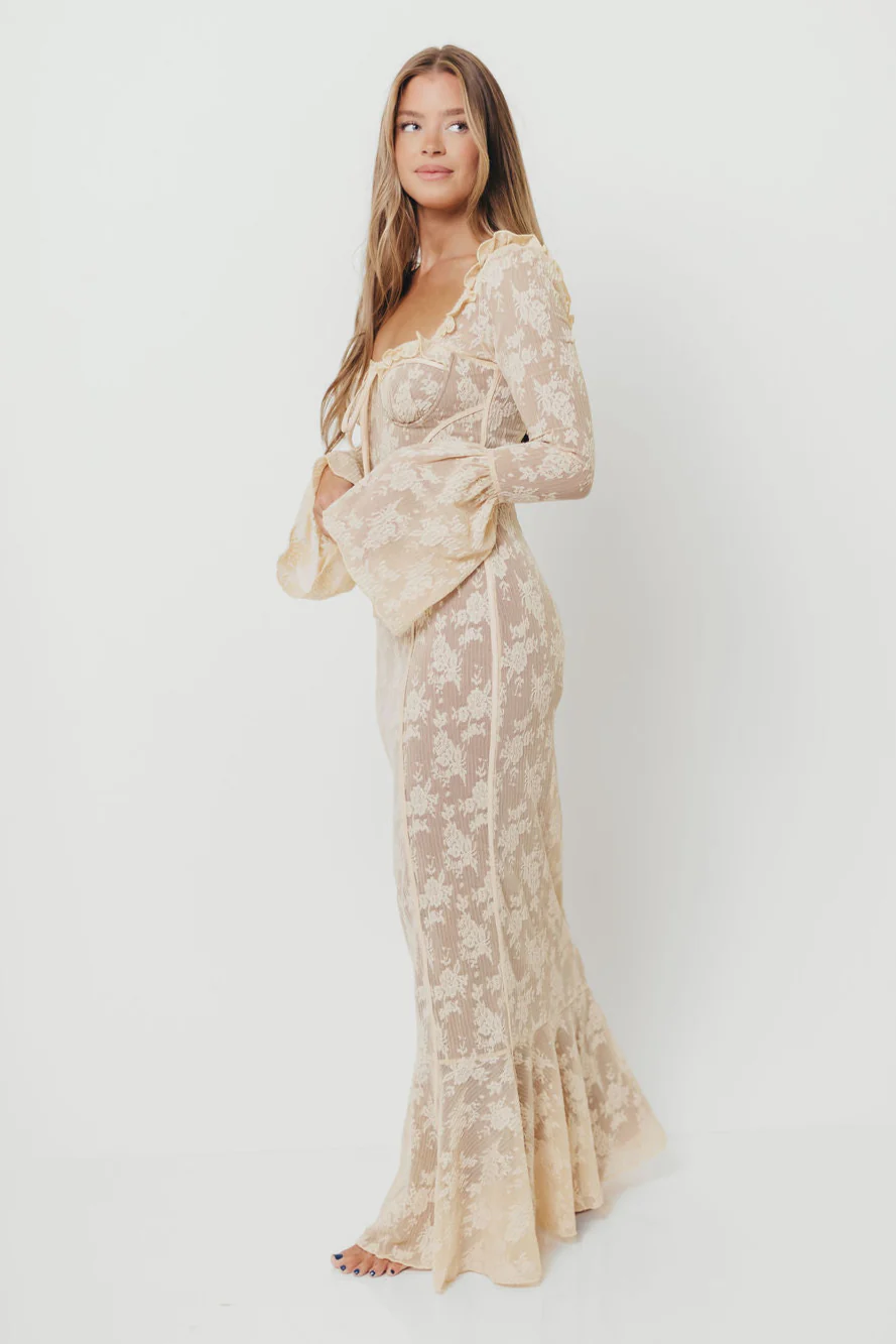 Heirloom Maxi Dress in Cream Tailored Silhouette — not ideal for advanced maternity - Image 4