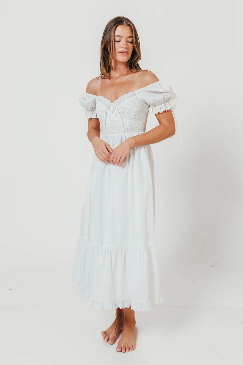 Holdyn 100% Cotton Maxi Dress in Off-White - Inclusive Sizing - Image 7