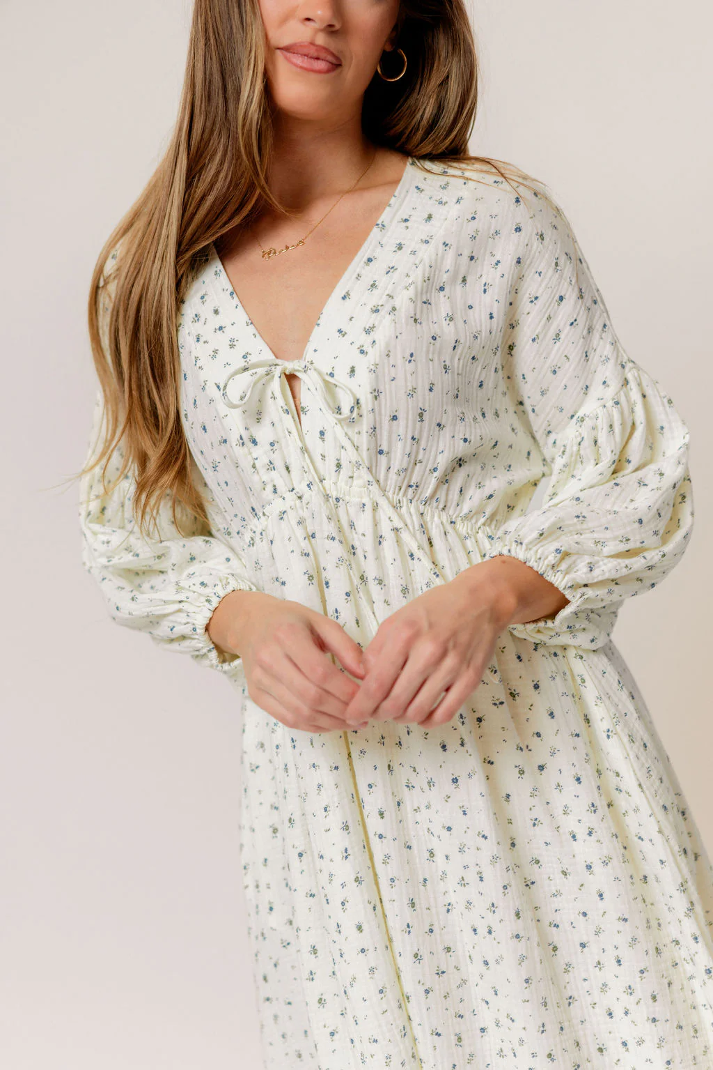 Hunter 100% Cotton Midi Dress in Bluebonnet - Bump Friendly - Image 10