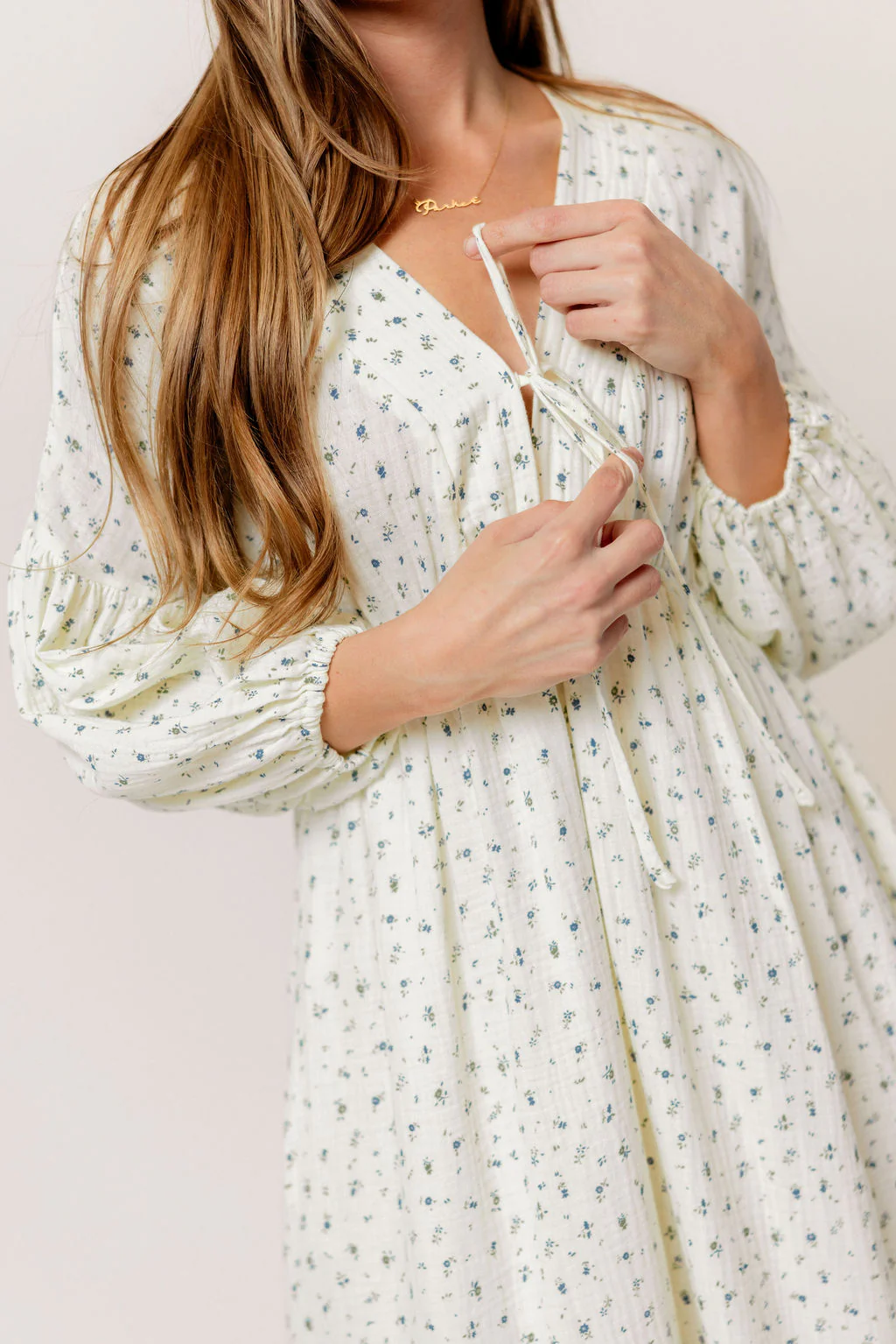 Hunter 100% Cotton Midi Dress in Bluebonnet - Bump Friendly - Image 11
