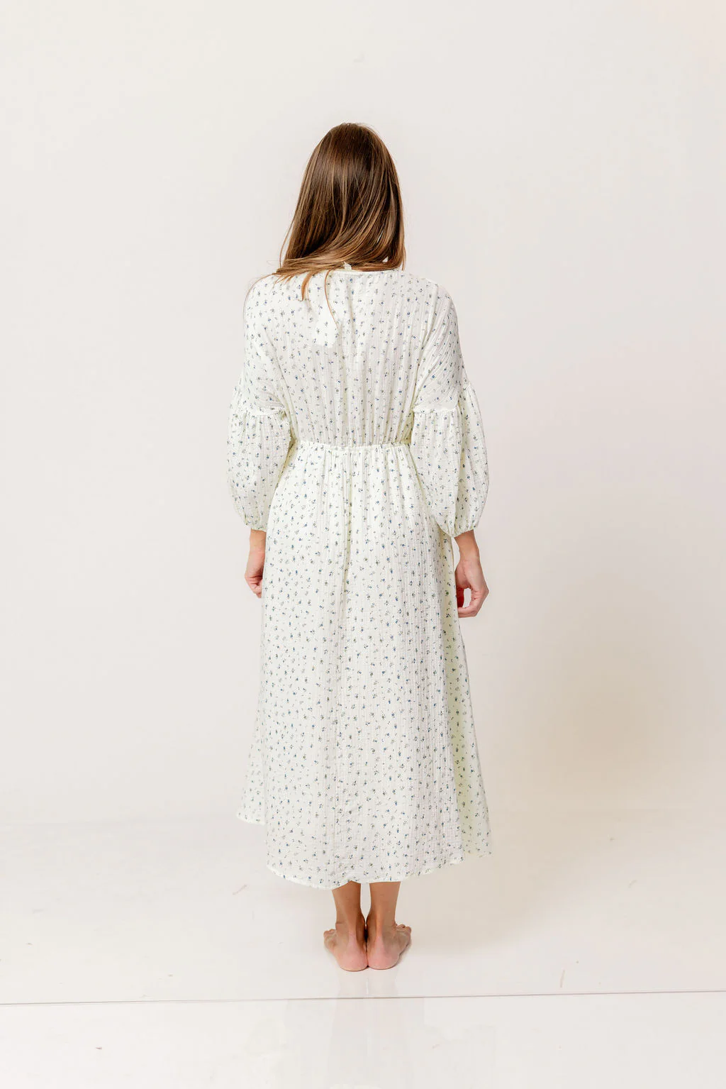 Hunter 100% Cotton Midi Dress in Bluebonnet - Bump Friendly - Image 12