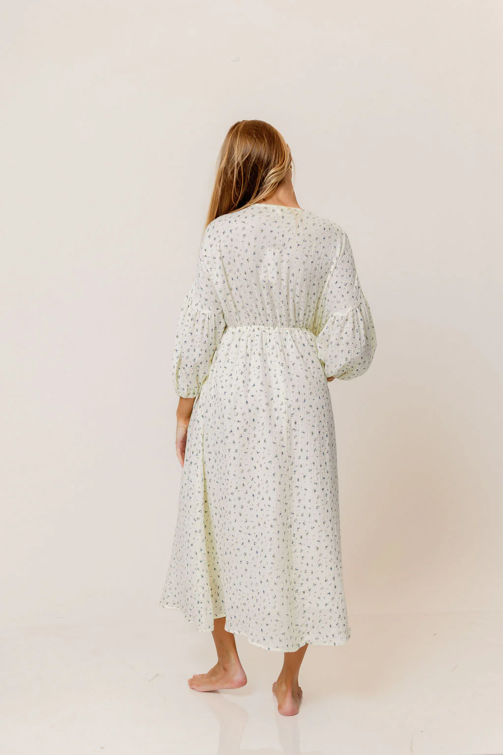 Hunter 100% Cotton Midi Dress in Bluebonnet - Bump Friendly - Image 14