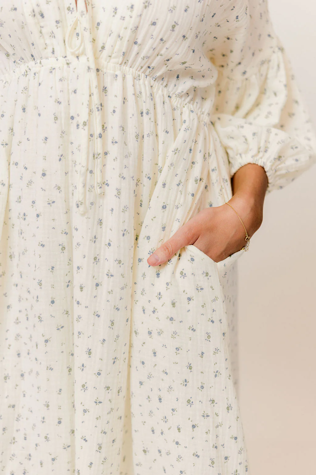Hunter 100% Cotton Midi Dress in Bluebonnet - Bump Friendly - Image 15