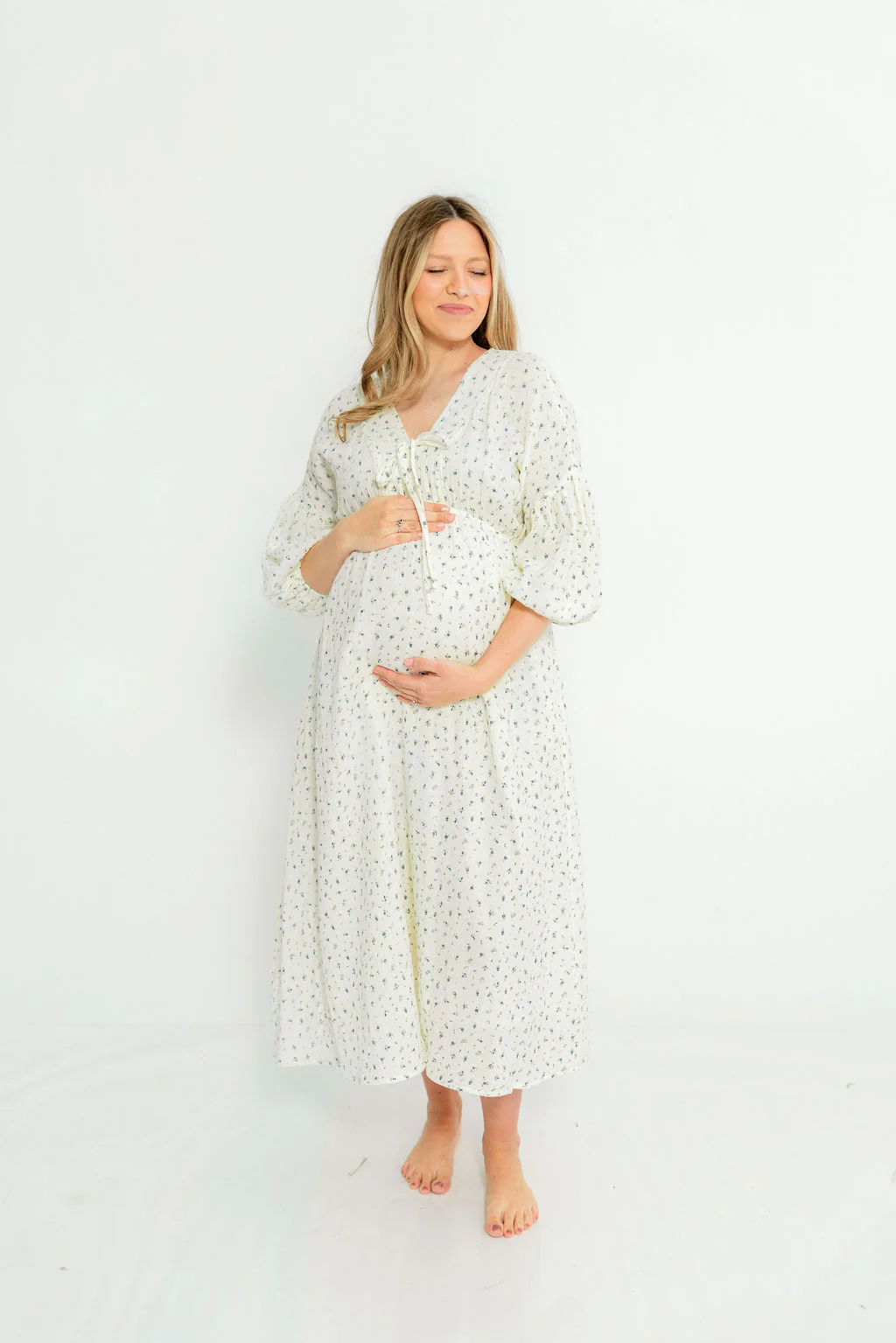 Hunter 100% Cotton Midi Dress in Bluebonnet - Bump Friendly - Image 17