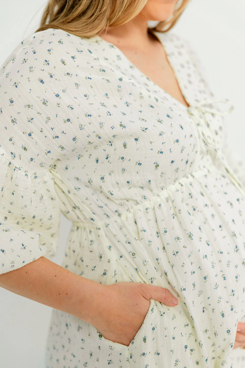 Hunter 100% Cotton Midi Dress in Bluebonnet - Bump Friendly - Image 21