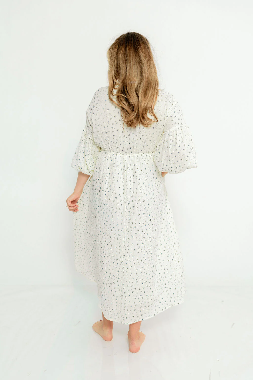 Hunter 100% Cotton Midi Dress in Bluebonnet - Bump Friendly - Image 22