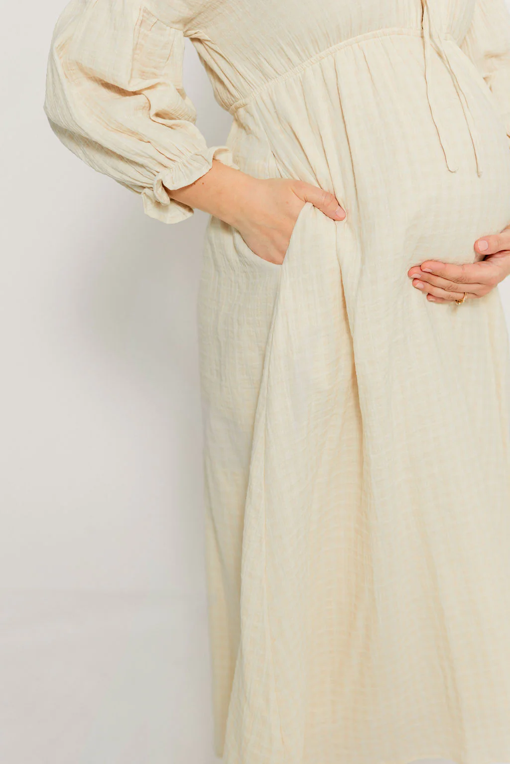 Hunter 100% Cotton Midi Dress in Custard Plaid (Lined) - Bump Friendly - Image 15