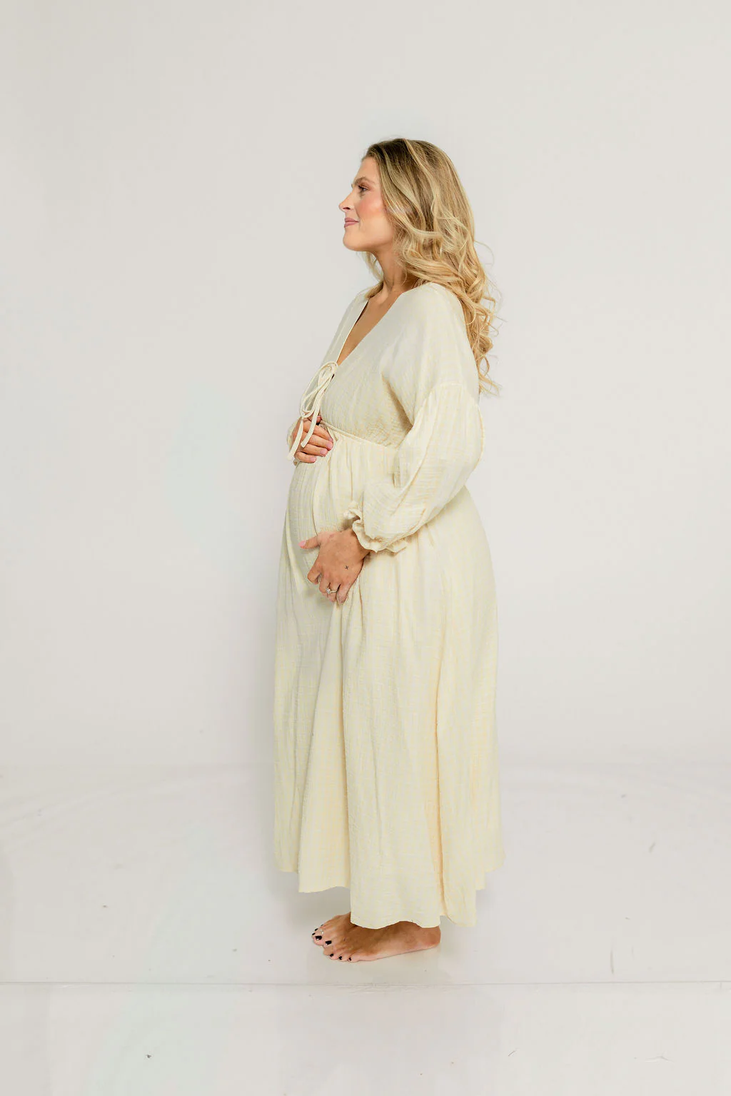 Hunter 100% Cotton Midi Dress in Custard Plaid (Lined) - Bump Friendly - Image 22