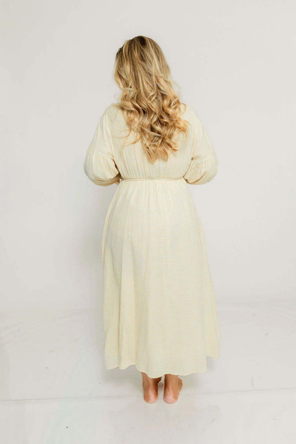 Hunter 100% Cotton Midi Dress in Custard Plaid (Lined) - Bump Friendly - Image 23