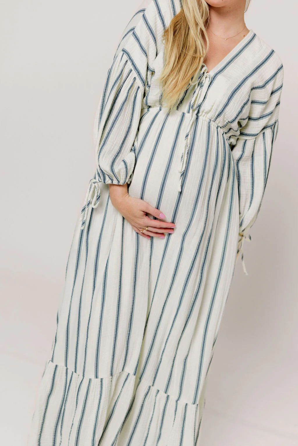 Hunter 100% Cotton Midi Dress in Navy Stripe - Bump Friendly & Inclusive Sizing *5/29 PRE-ORDER* - Image 13