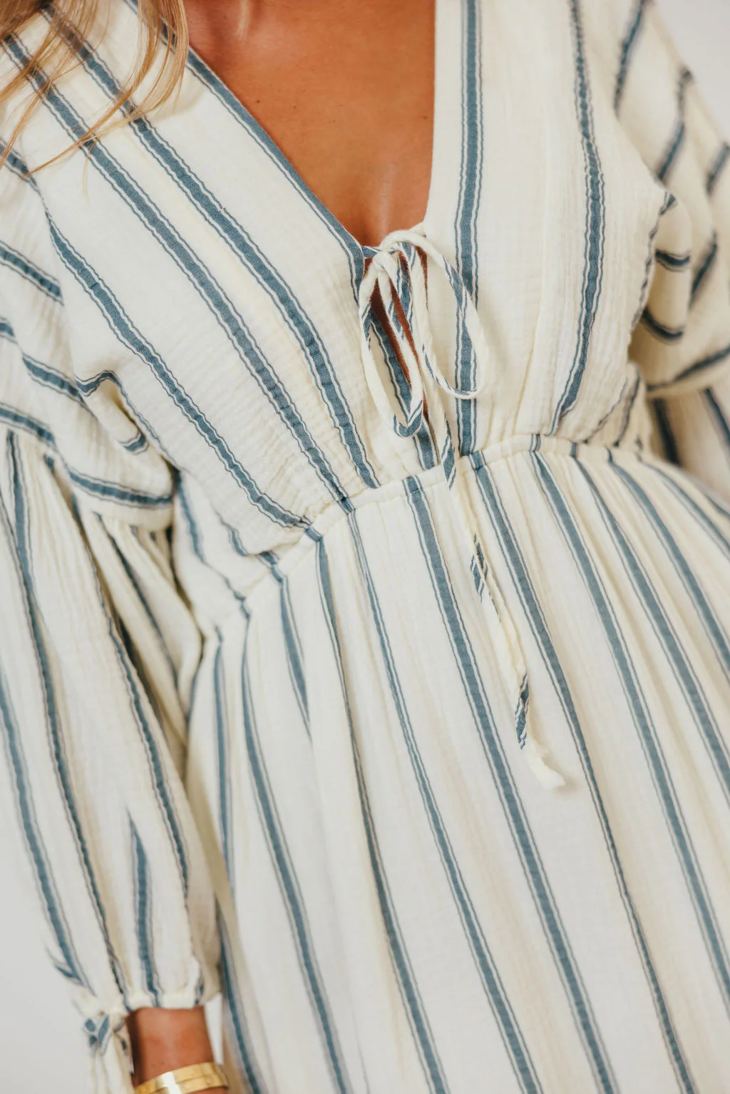 Hunter 100% Cotton Midi Dress in Navy Stripe - Bump Friendly & Inclusive Sizing *5/29 PRE-ORDER* - Image 3
