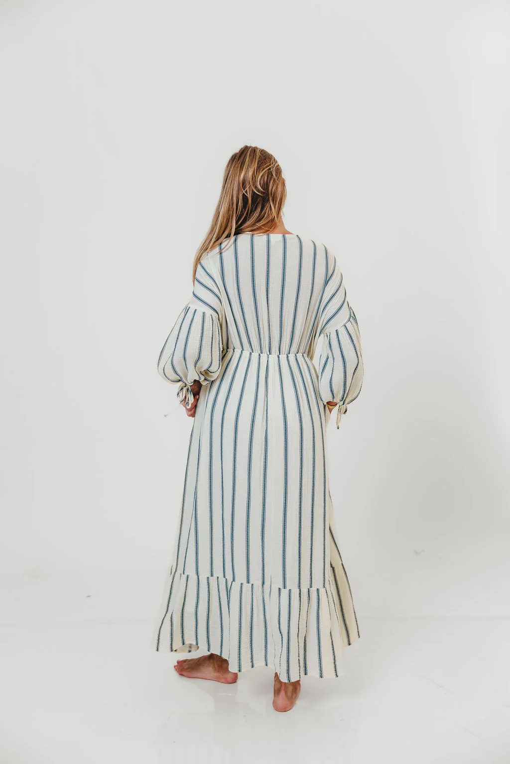 Hunter 100% Cotton Midi Dress in Navy Stripe - Bump Friendly & Inclusive Sizing *5/29 PRE-ORDER* - Image 7
