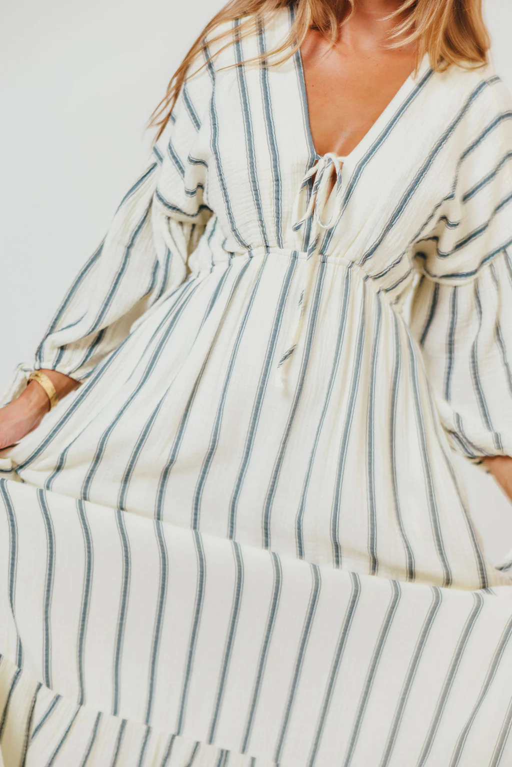Hunter 100% Cotton Midi Dress in Navy Stripe - Bump Friendly & Inclusive Sizing *5/29 PRE-ORDER* - Image 8