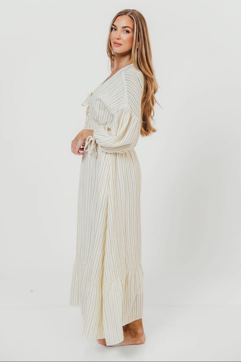 Hunter 100% Cotton Midi Dress in Off-White - Bump Friendly & Inclusive Sizing *5/29 PRE-ORDER* - Image 3