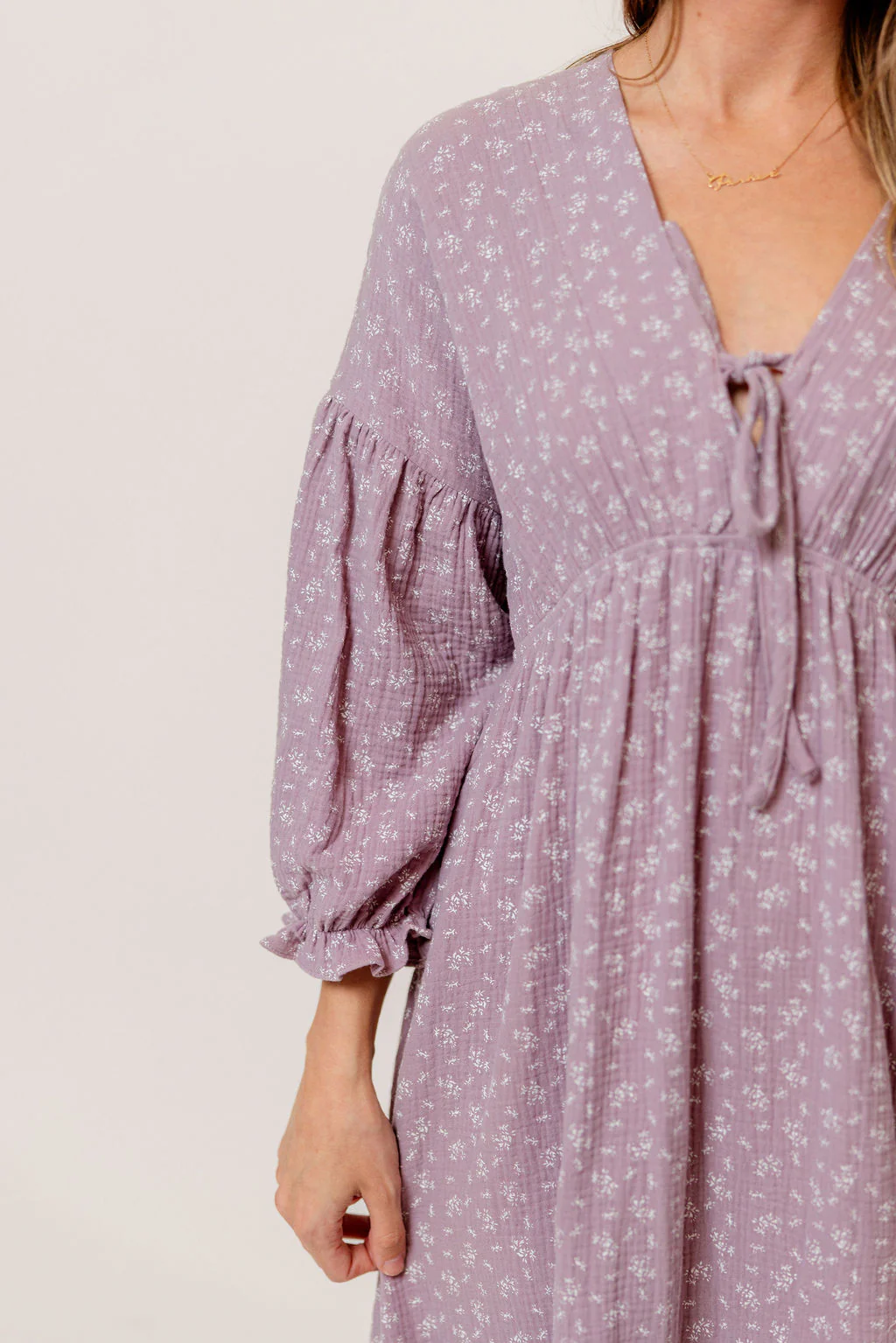 Hunter 100% Cotton Midi Dress in Wisteria Foliage - Bump Friendly - Image 6