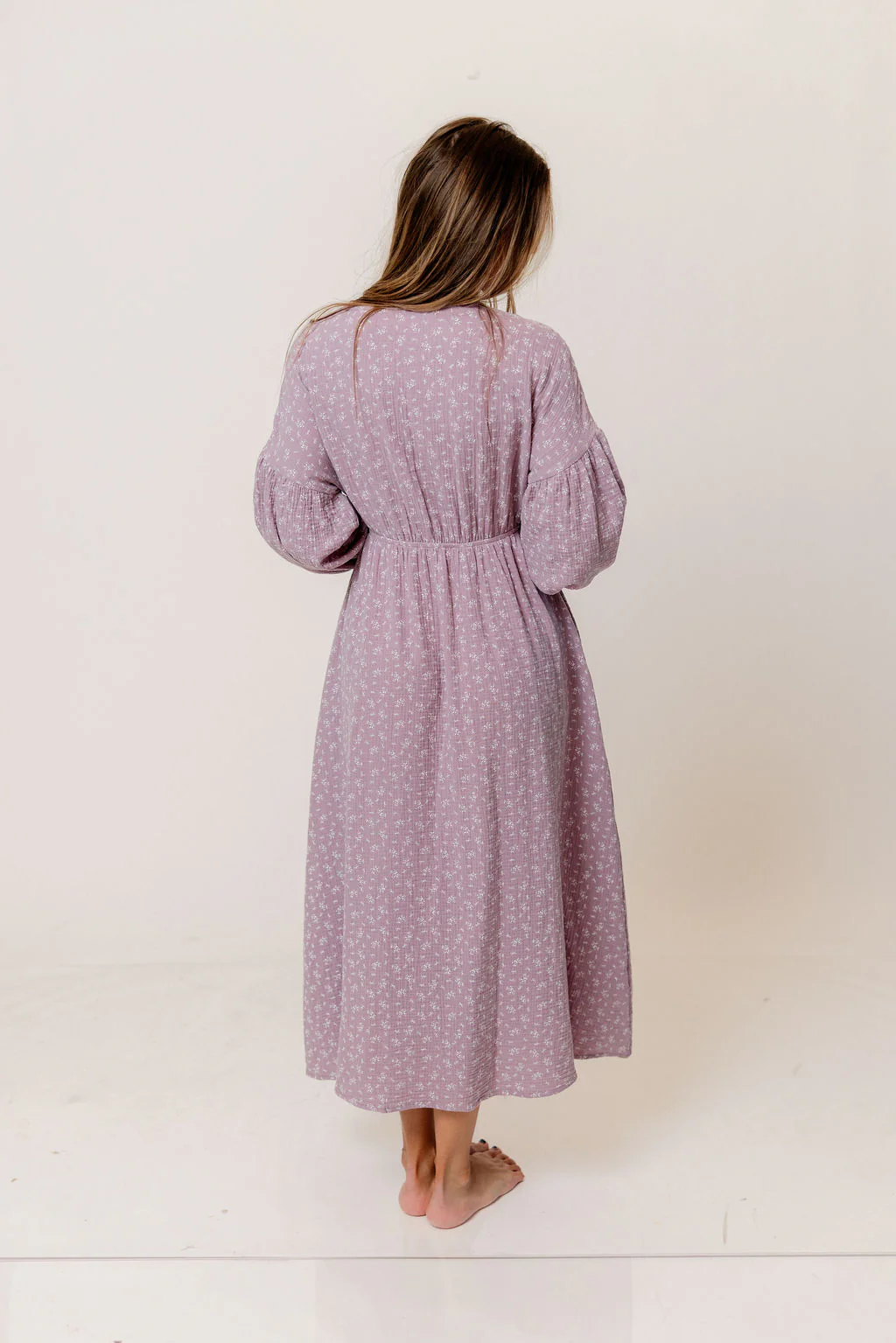 Hunter 100% Cotton Midi Dress in Wisteria Foliage - Bump Friendly - Image 8