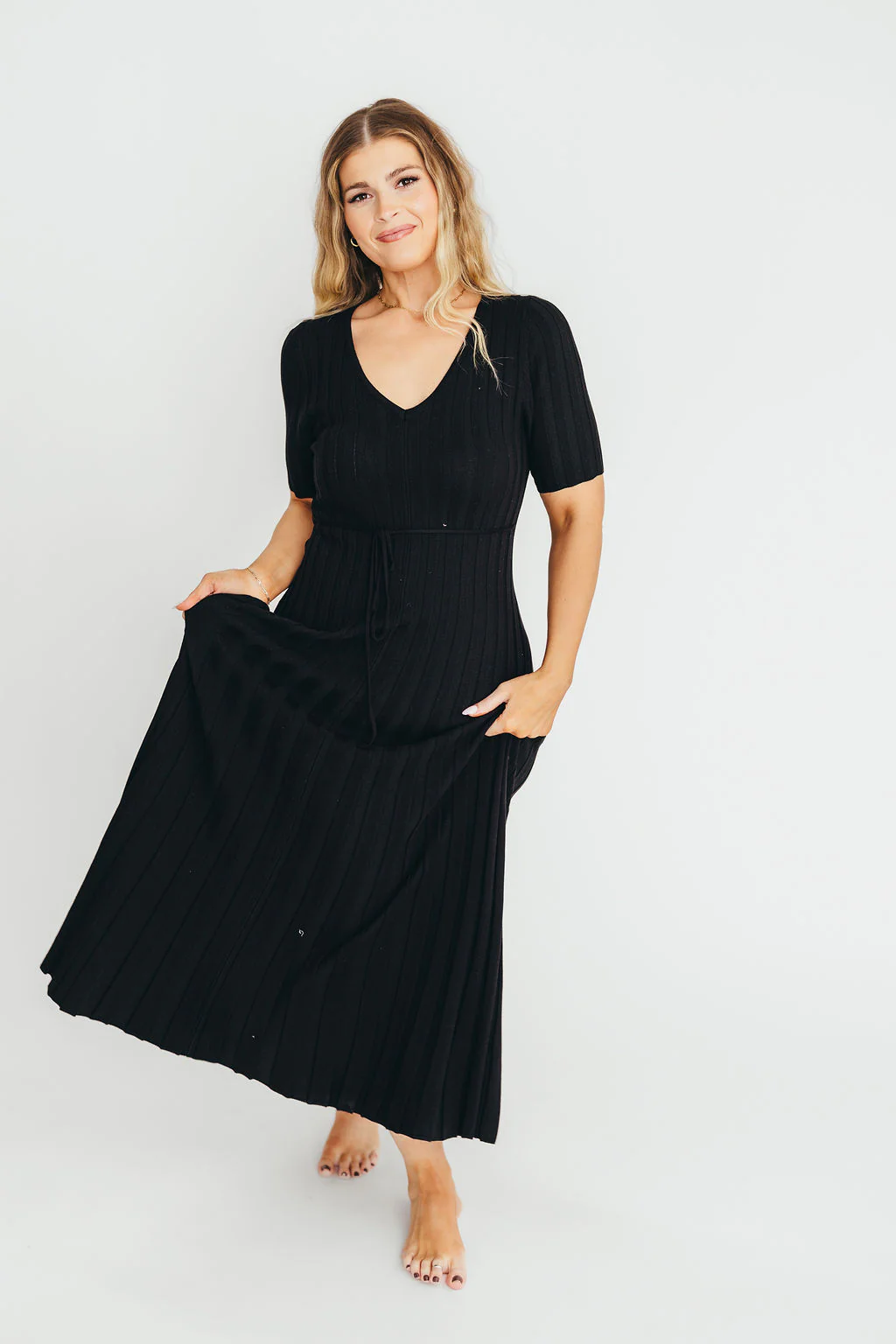 Oakley Ribbed Maxi Dress in Black - Bump Friendly *Final-Sale* *Final Sale* - Image 6