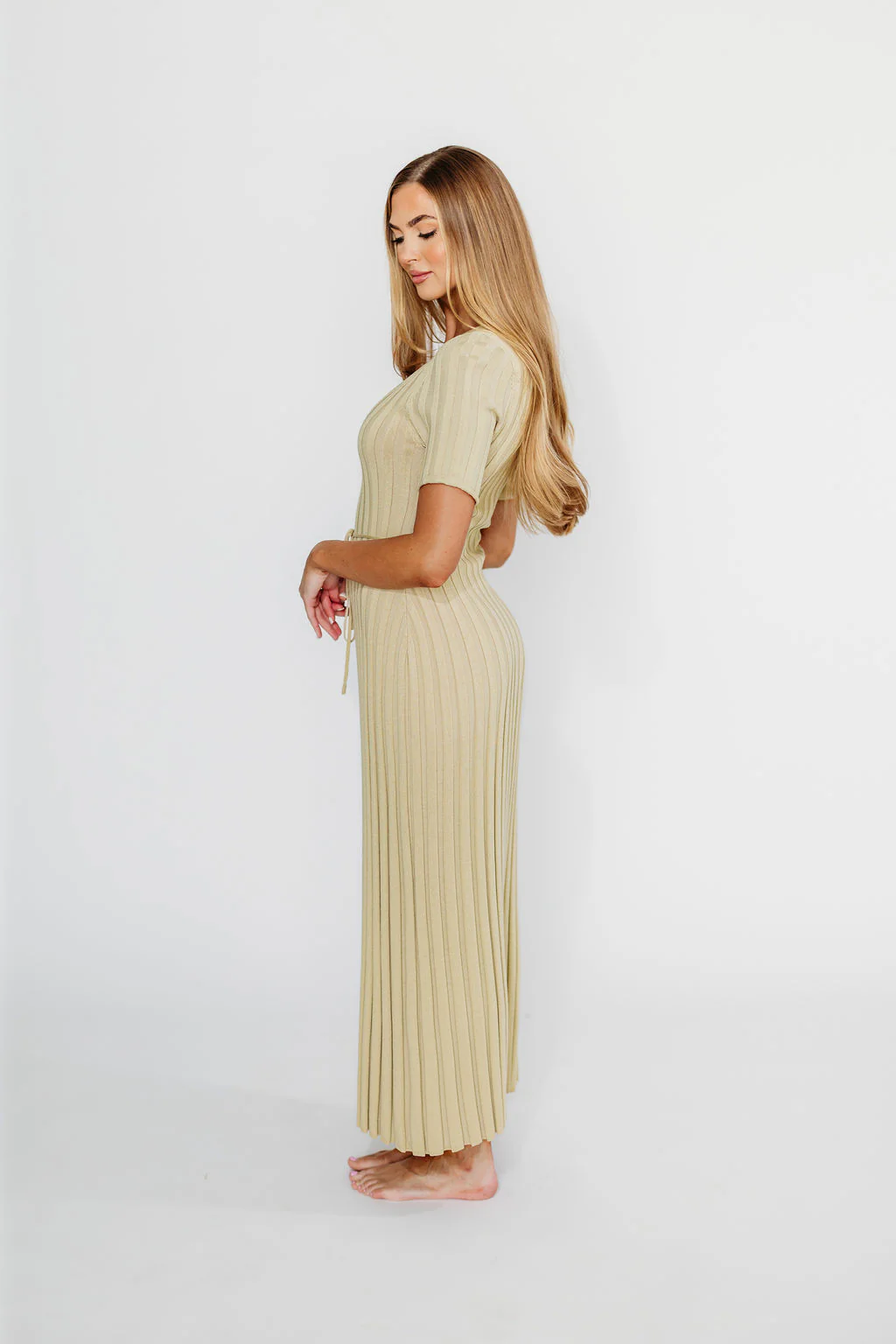 Oakley Ribbed Maxi Dress in Dusty Lime - Bump Friendly *Final-Sale* - Image 12