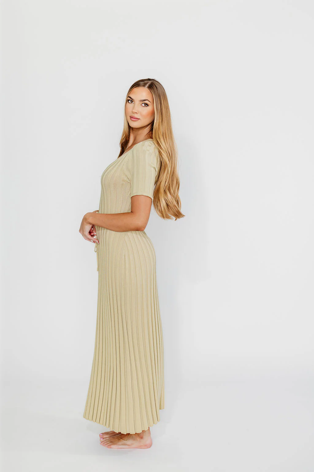 Oakley Ribbed Maxi Dress in Dusty Lime - Bump Friendly *Final-Sale* - Image 14