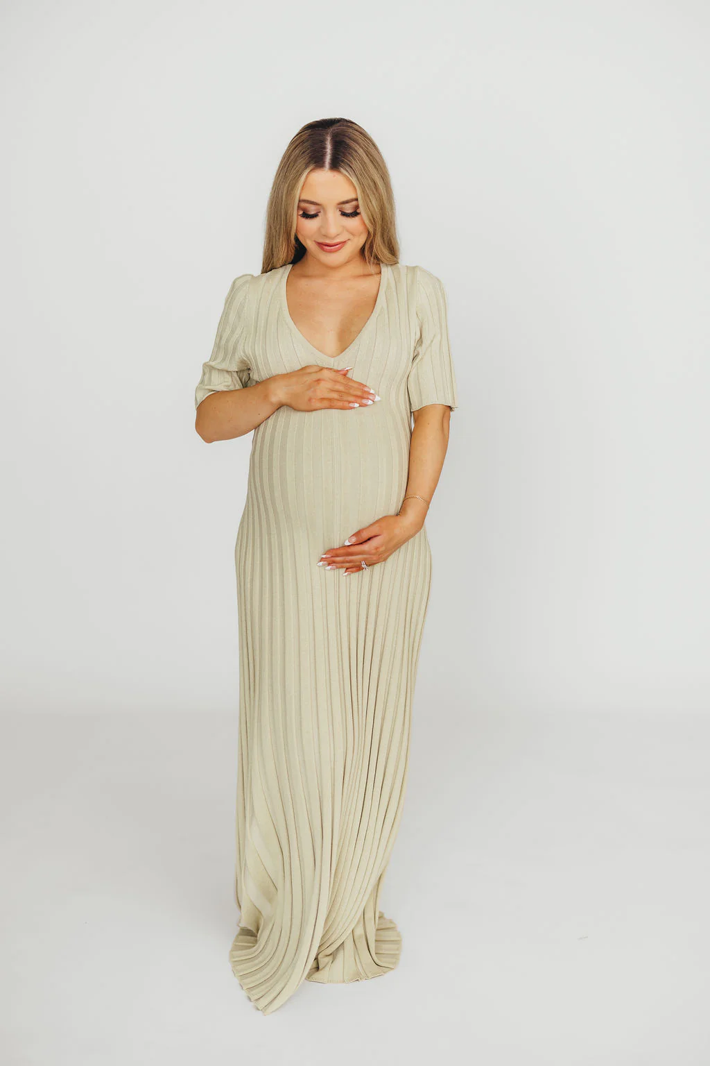 Oakley Ribbed Maxi Dress in Dusty Lime - Bump Friendly *Final-Sale* - Image 17