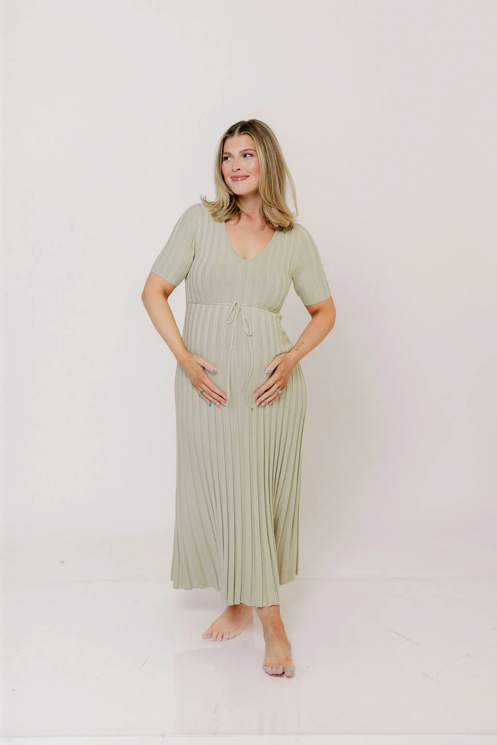 Oakley Ribbed Maxi Dress in Dusty Lime - Bump Friendly *Final-Sale* - Image 29