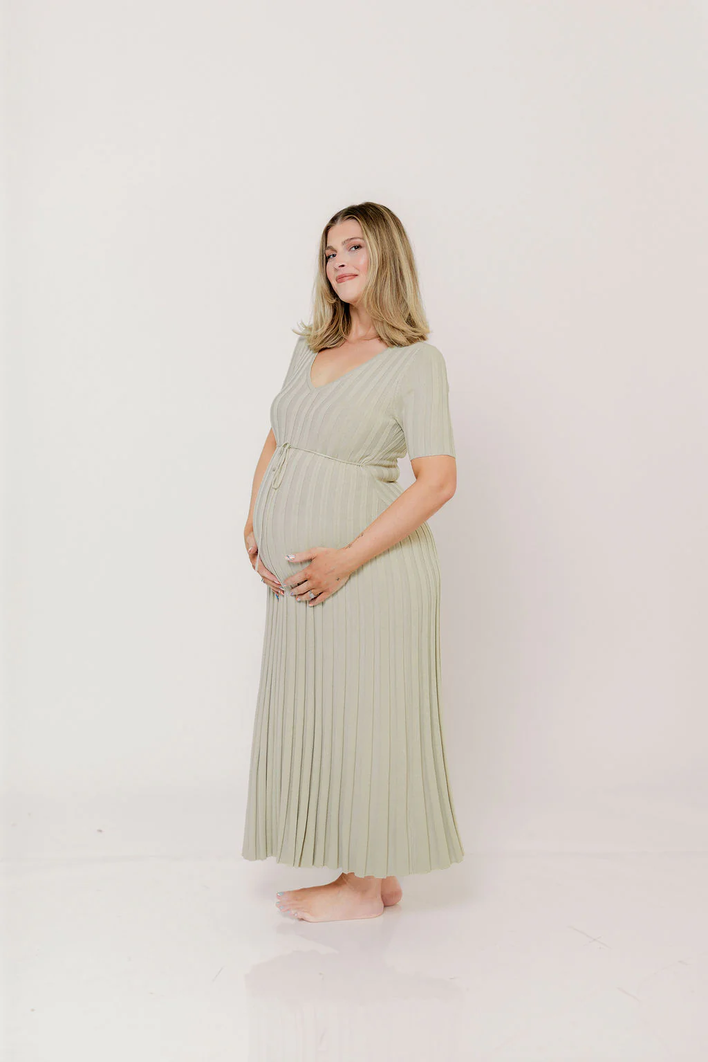 Oakley Ribbed Maxi Dress in Dusty Lime - Bump Friendly *Final-Sale* - Image 30