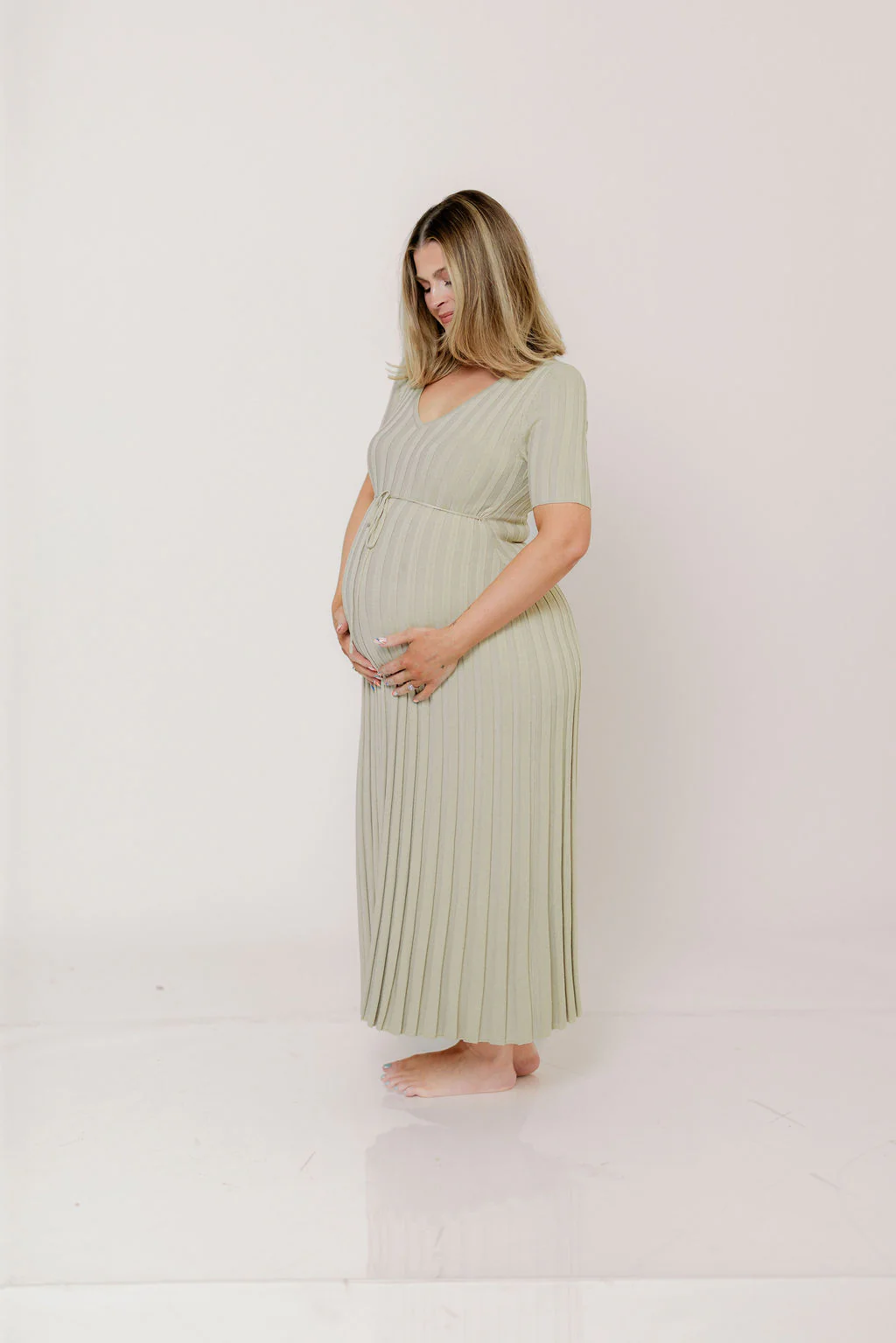 Oakley Ribbed Maxi Dress in Dusty Lime - Bump Friendly *Final-Sale* - Image 31