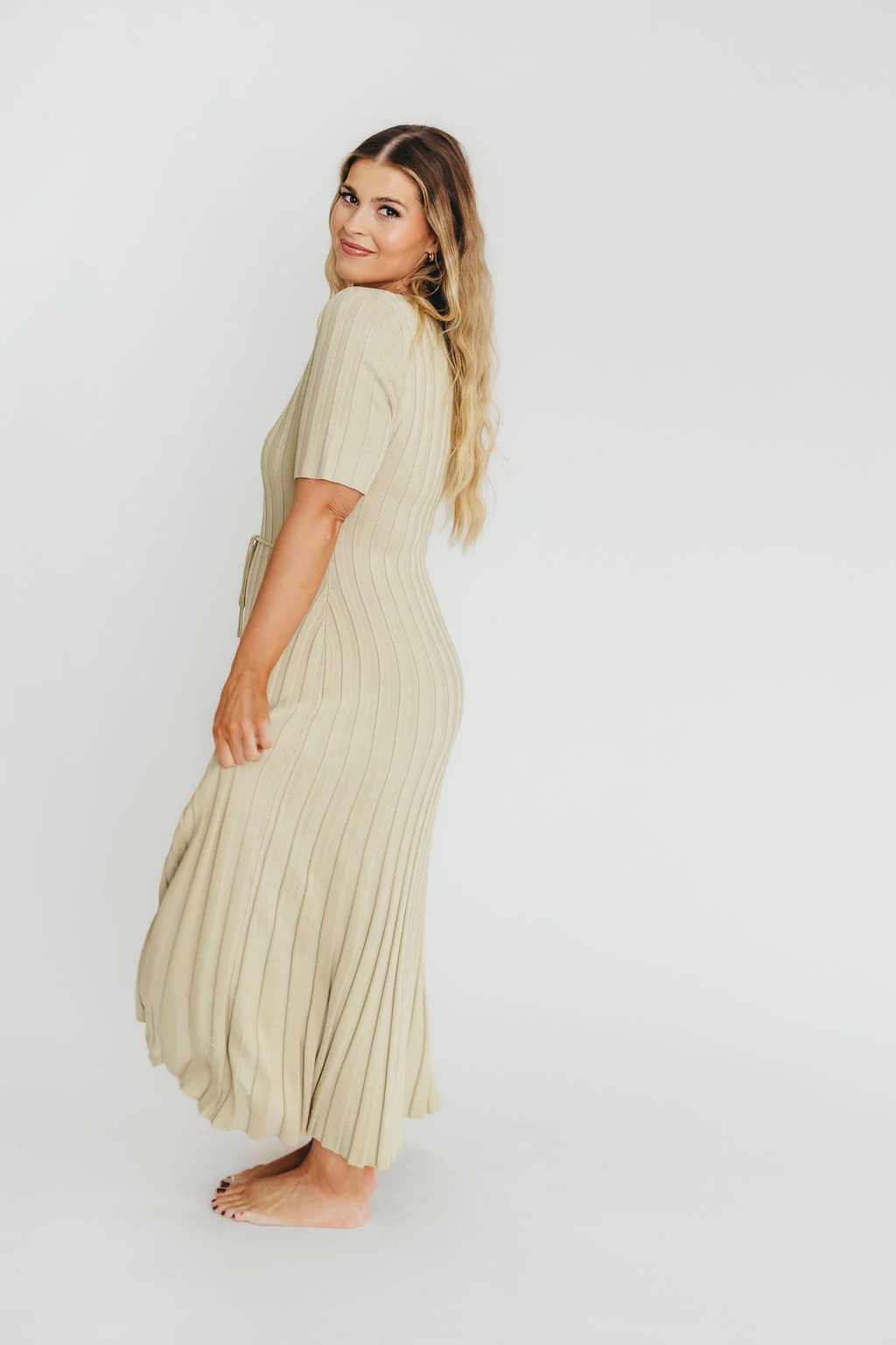 Oakley Ribbed Maxi Dress in Dusty Lime - Bump Friendly *Final-Sale* - Image 7
