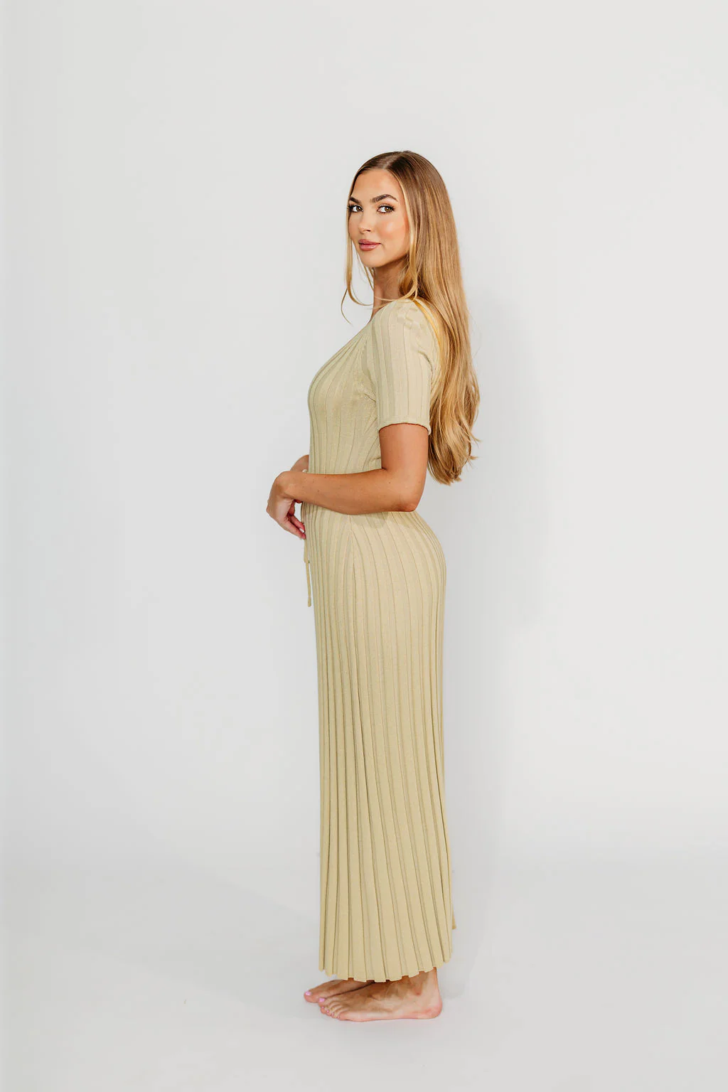 Oakley Ribbed Maxi Dress in Dusty Lime - Bump Friendly *Final-Sale* - Image 9