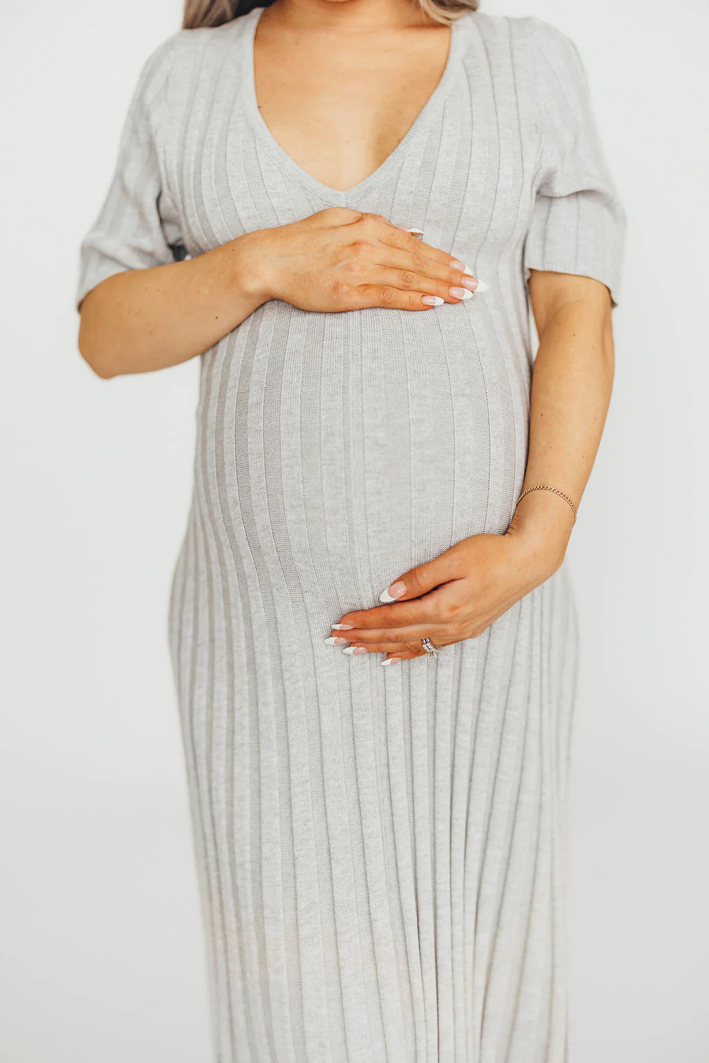 Oakley Ribbed Maxi Dress in Heather Grey -Bump Friendly *Final-Sale* - Image 10