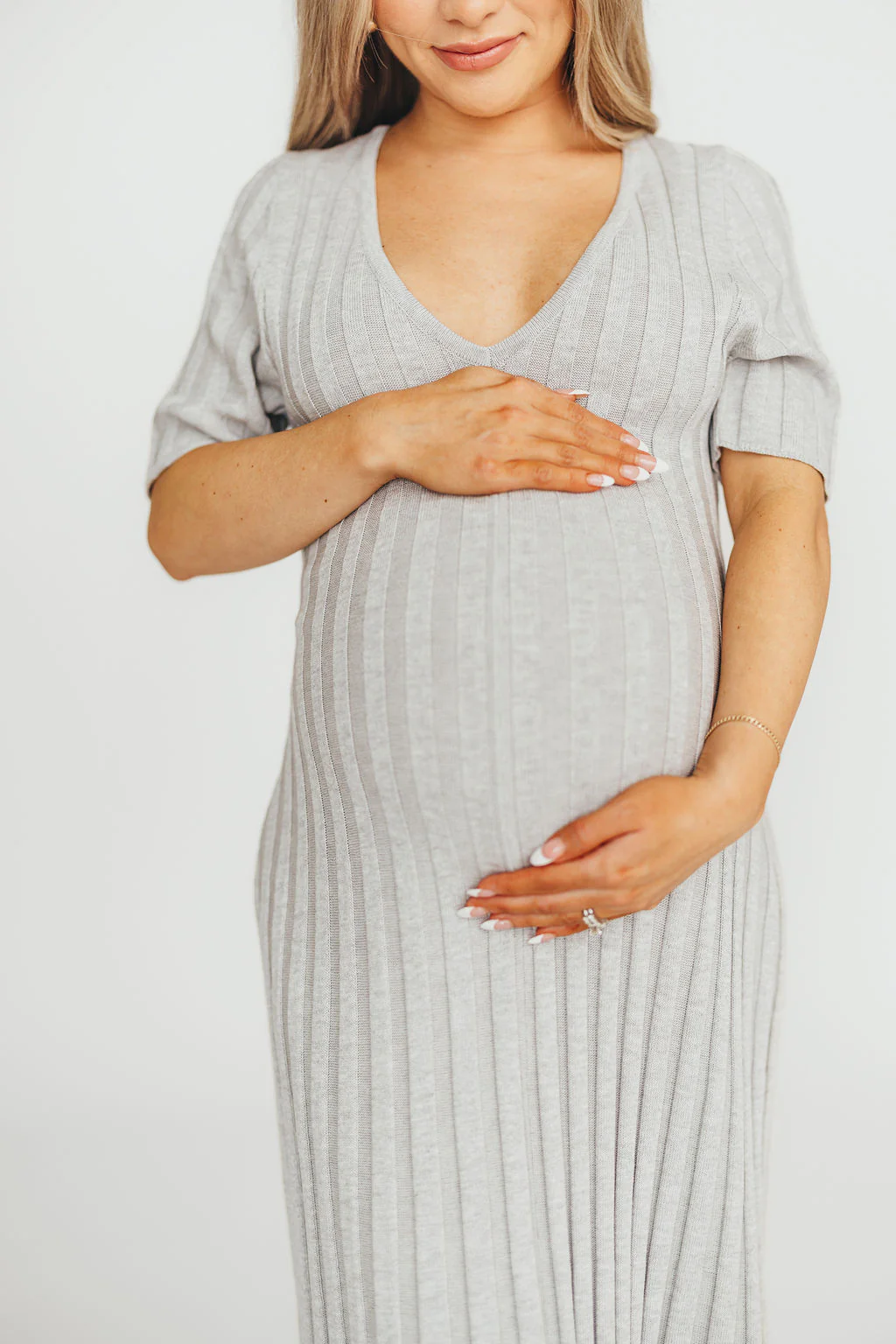 Oakley Ribbed Maxi Dress in Heather Grey -Bump Friendly *Final-Sale* - Image 11