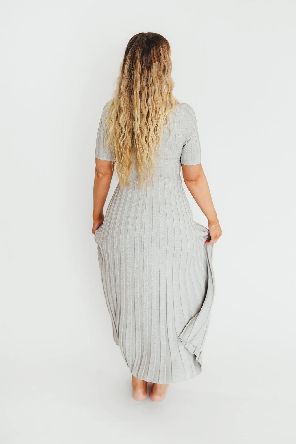 Oakley Ribbed Maxi Dress in Heather Grey -Bump Friendly *Final-Sale* - Image 12