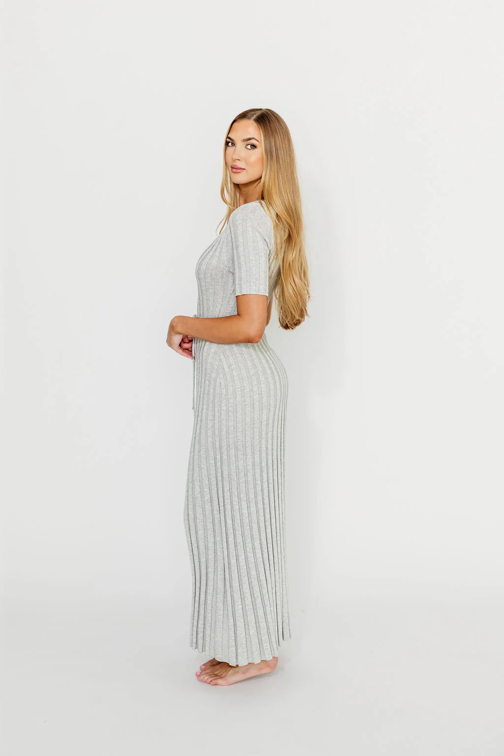 Oakley Ribbed Maxi Dress in Heather Grey -Bump Friendly *Final-Sale* - Image 14