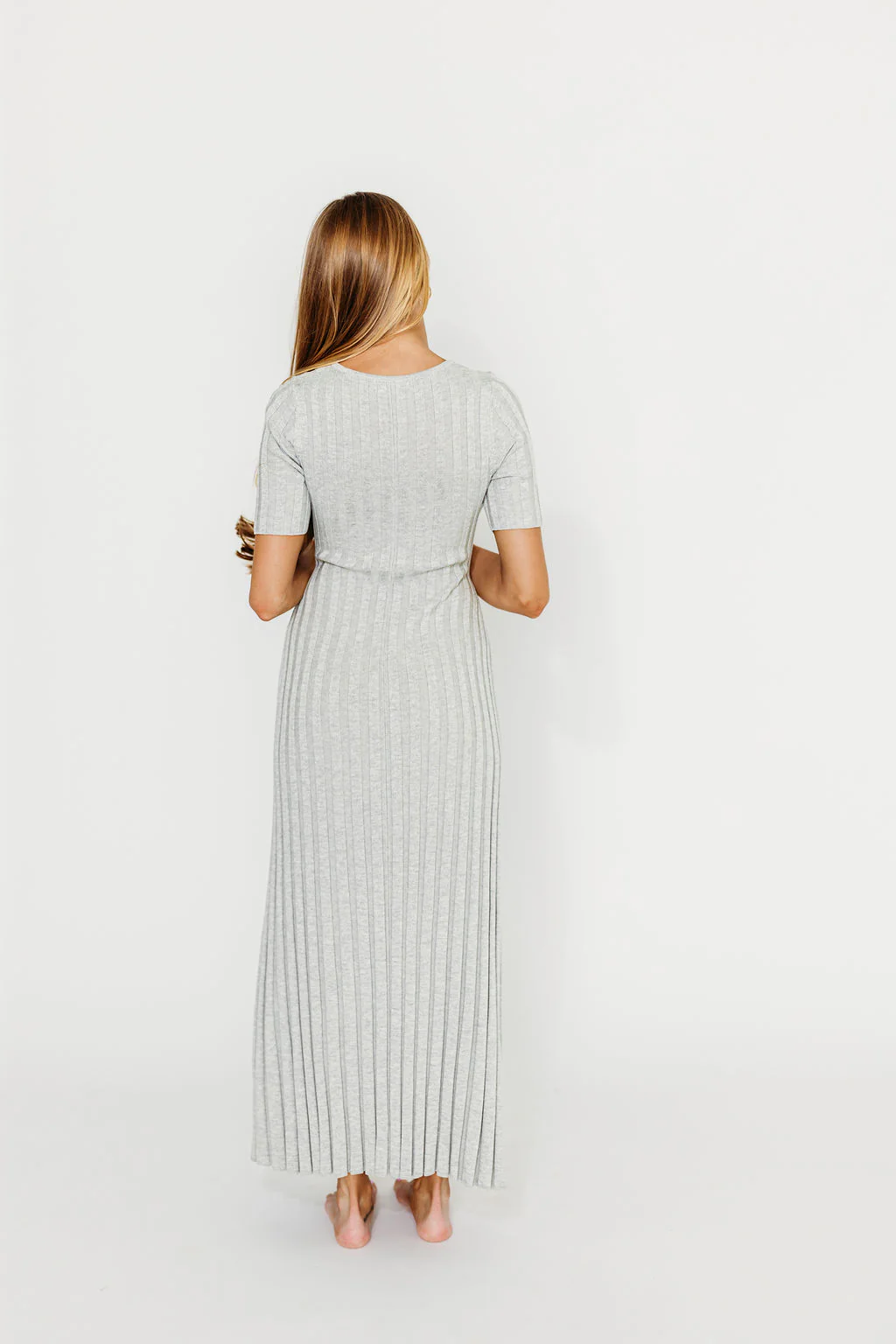 Oakley Ribbed Maxi Dress in Heather Grey -Bump Friendly *Final-Sale* - Image 17