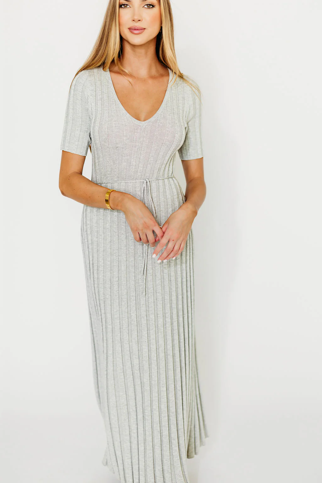 Oakley Ribbed Maxi Dress in Heather Grey -Bump Friendly *Final-Sale* - Image 2