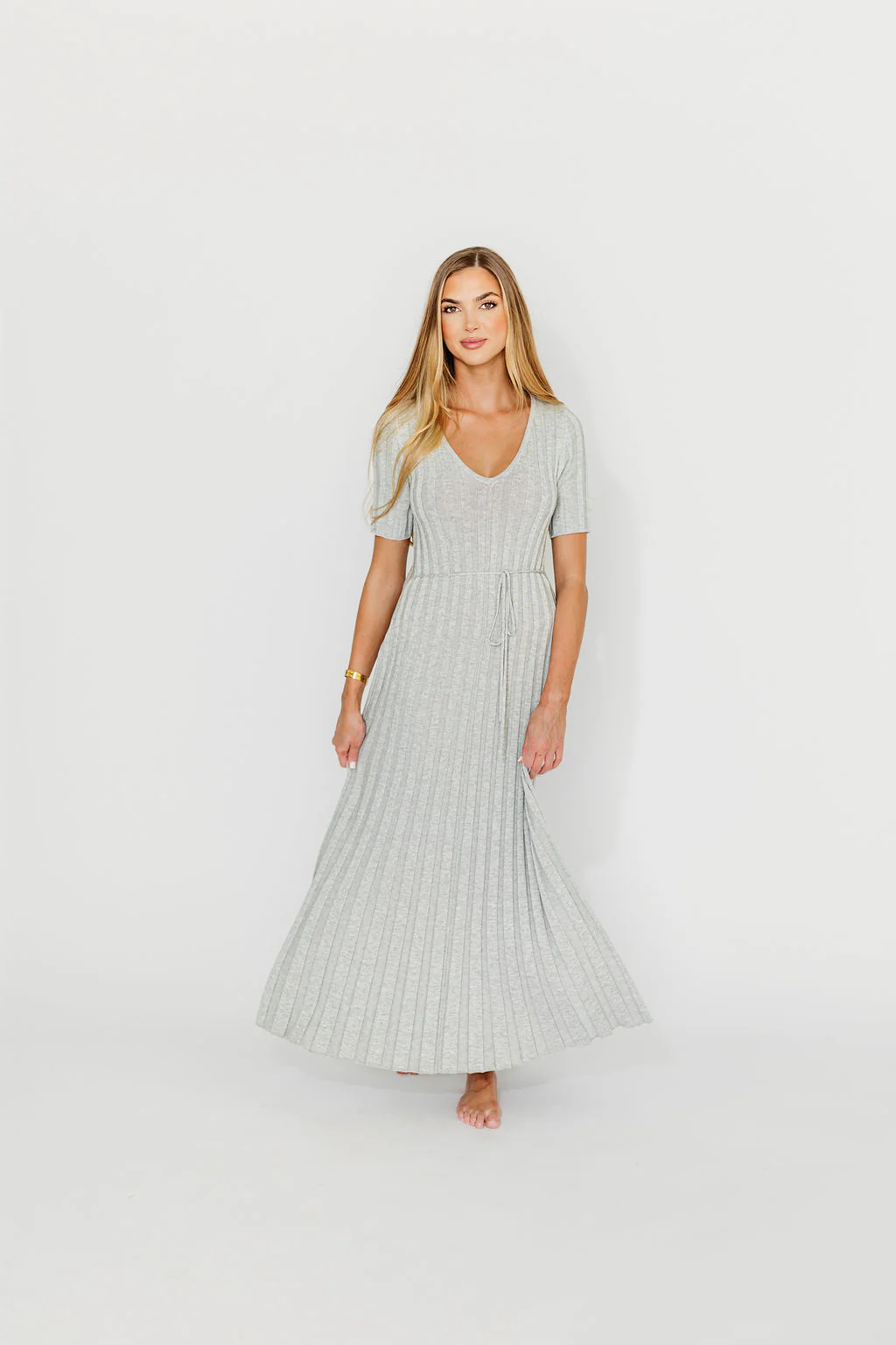 Oakley Ribbed Maxi Dress in Heather Grey -Bump Friendly *Final-Sale* - Image 3