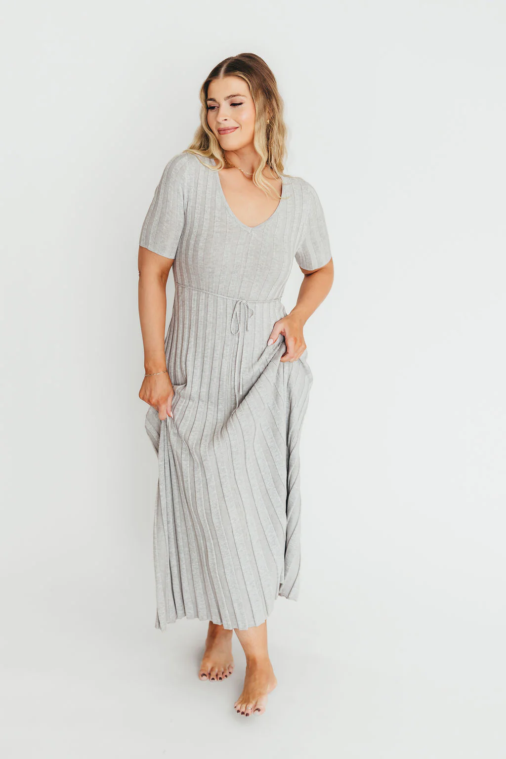 Oakley Ribbed Maxi Dress in Heather Grey -Bump Friendly *Final-Sale* - Image 7