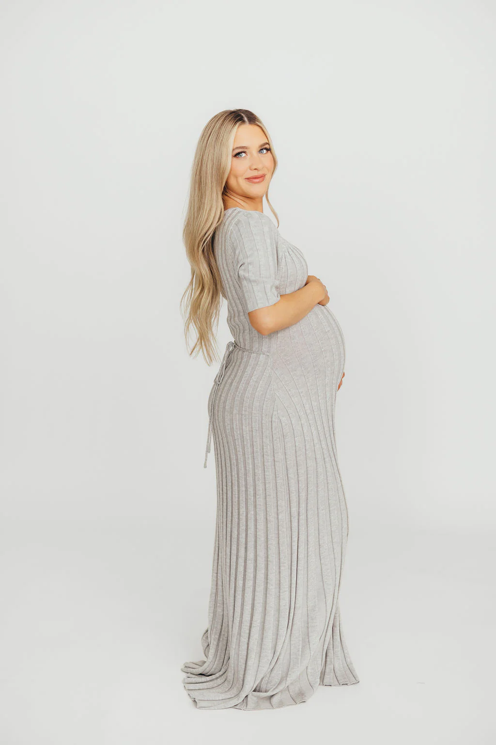 Oakley Ribbed Maxi Dress in Heather Grey -Bump Friendly *Final-Sale* - Image 8