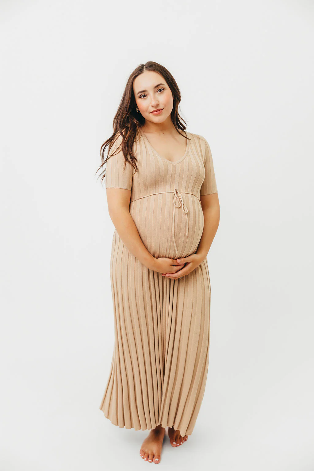 Oakley Ribbed Maxi Dress in Taupe - Bump Friendly *Final-Sale* *Final Sale* - Image 5